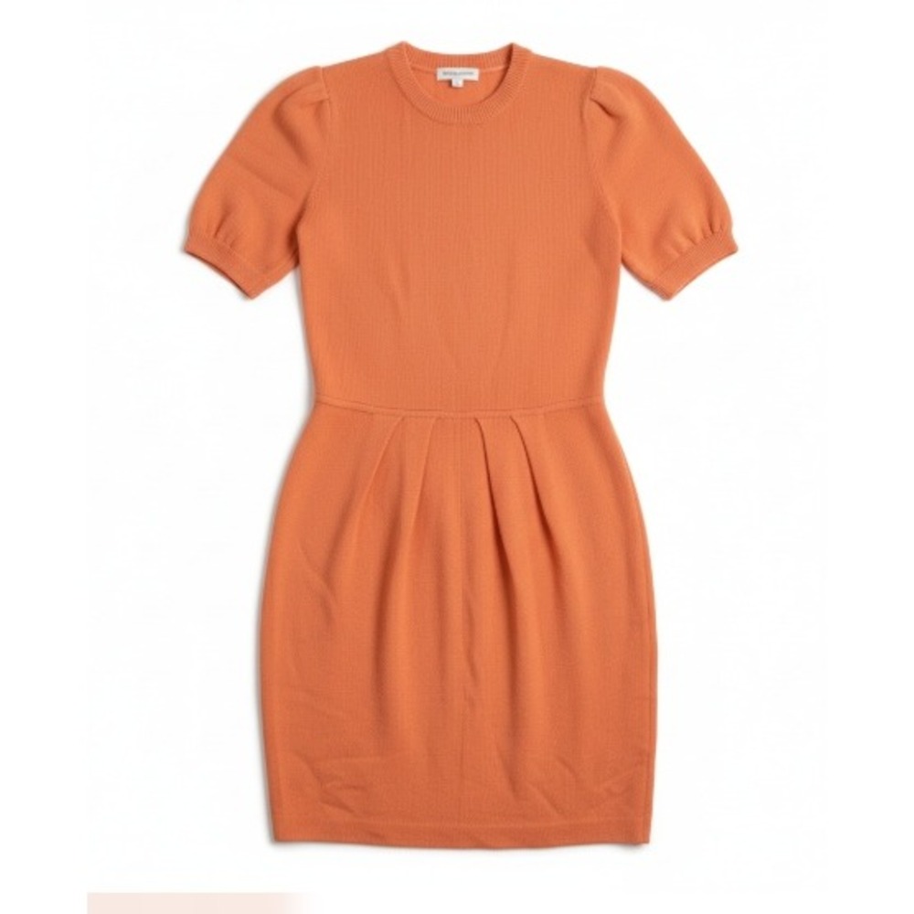 St. John Orange Short Sleeve Midi Dress